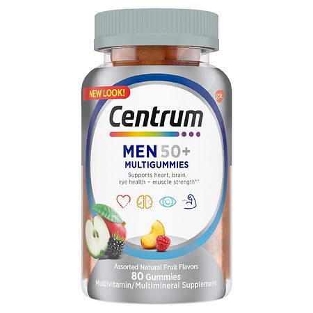 Centrum Multigummies Multivitamin For Men 50 Plus Assorted Fruit - 80.0 ea