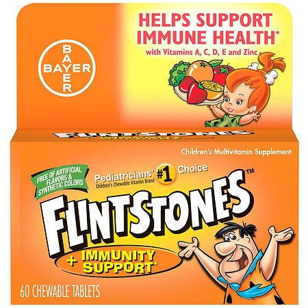 Flintstones Chewable Multivitamin + Immunity Support Cherry, Grape, Orange, and Peach - 60.0 ea