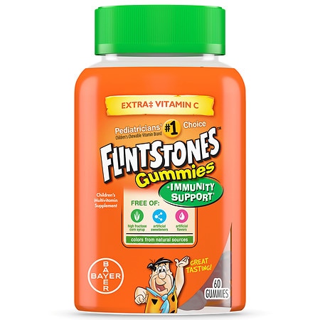 Flintstones Multivitamin Gummies + Immunity Support Cherry, Raspberry, Orange - 60.0 ea