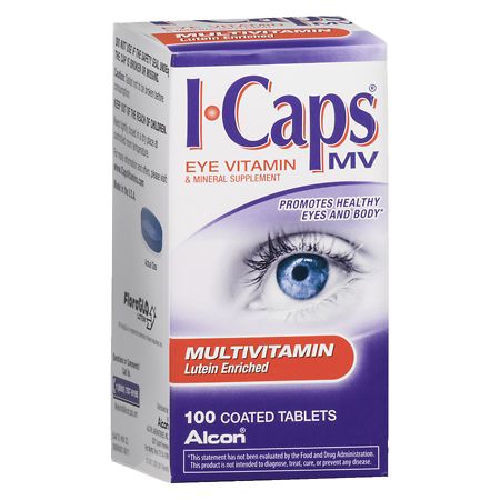 ICaps by Alcon, Lutein Enriched Multivitamin, Coated Tablets - 100.0 ea