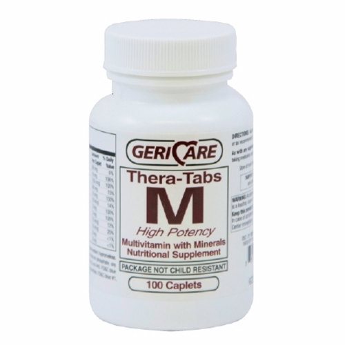 Multivitamin Supplement with Minerals GeriCare Caplet 100 per Bottle 100 Caplets by McKesson