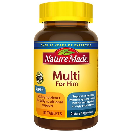 Nature Made Multivitamin For Him Tablets with No Iron - 90.0 ea