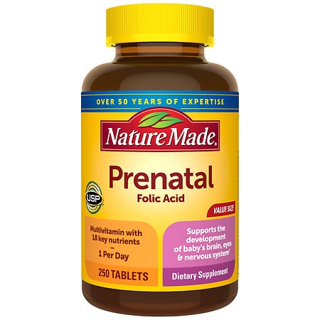 Nature Made Prenatal Multivitamin with Folic Acid Tablets - 250.0 ea