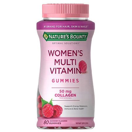 Nature's Bounty Optimal Solutions Women's Multivitamin Gummies, Dietary Supplement Raspberry - 80.0 ea