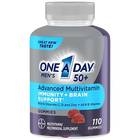 One A Day Gummies Advanced Multivitamin with Immunity + Brain Support Strawberry - 110.0 ea