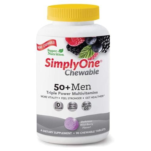 Simplyone 50 + Men Chewable 90 Tabs by Super Nutrition