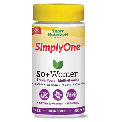 Simplyone 50+ Women Iron Free 30 Tabs by Super Nutrition