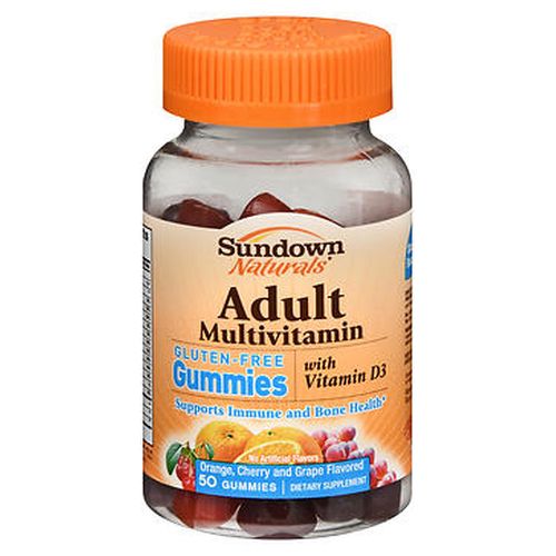 Sundown Naturals Adult Multivitamin with Vitamin D3 Gummies Orange Cherry and Grape Flavored 50 Each by Sundown Naturals