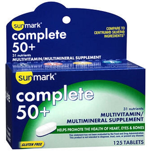Sunmark Complete 50+ Multivitamin - Multimineral Tablets 125 Tabs by Sunmark