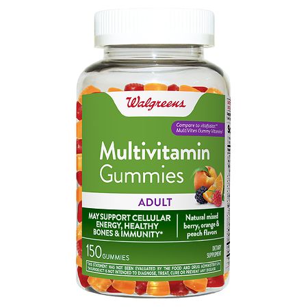 Walgreens Adult Multivitamin Gummies Berry, Orange, Peach - 150.0 ea