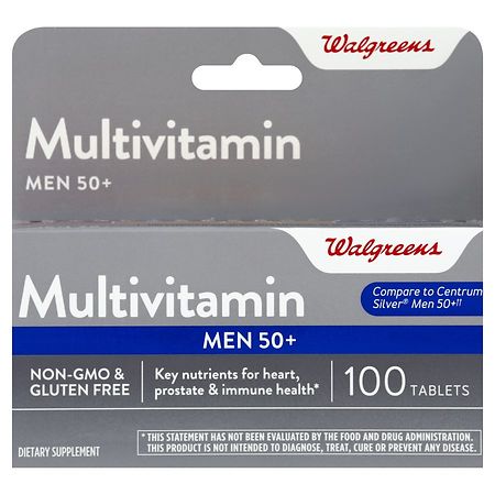 Walgreens Men 50+ Multivitamin Tablets, Gluten Free - 100.0 ea
