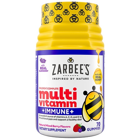 Zarbee's Kids Complete Multivitamin + Immune Support Gummies Natural Fruit Flavors, Fragrance-Free - 70.0 ea